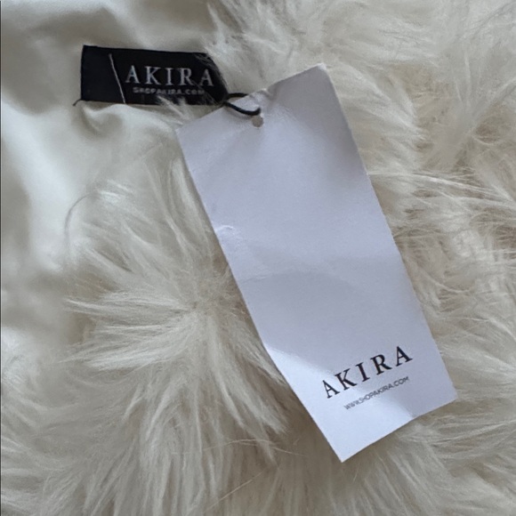 NWT Akira CAMREN white faux fur corset waist mini dress - Picture 9 of 15